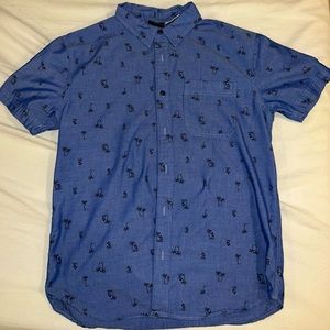 Mens Mickey Mouse Button Down Shirt